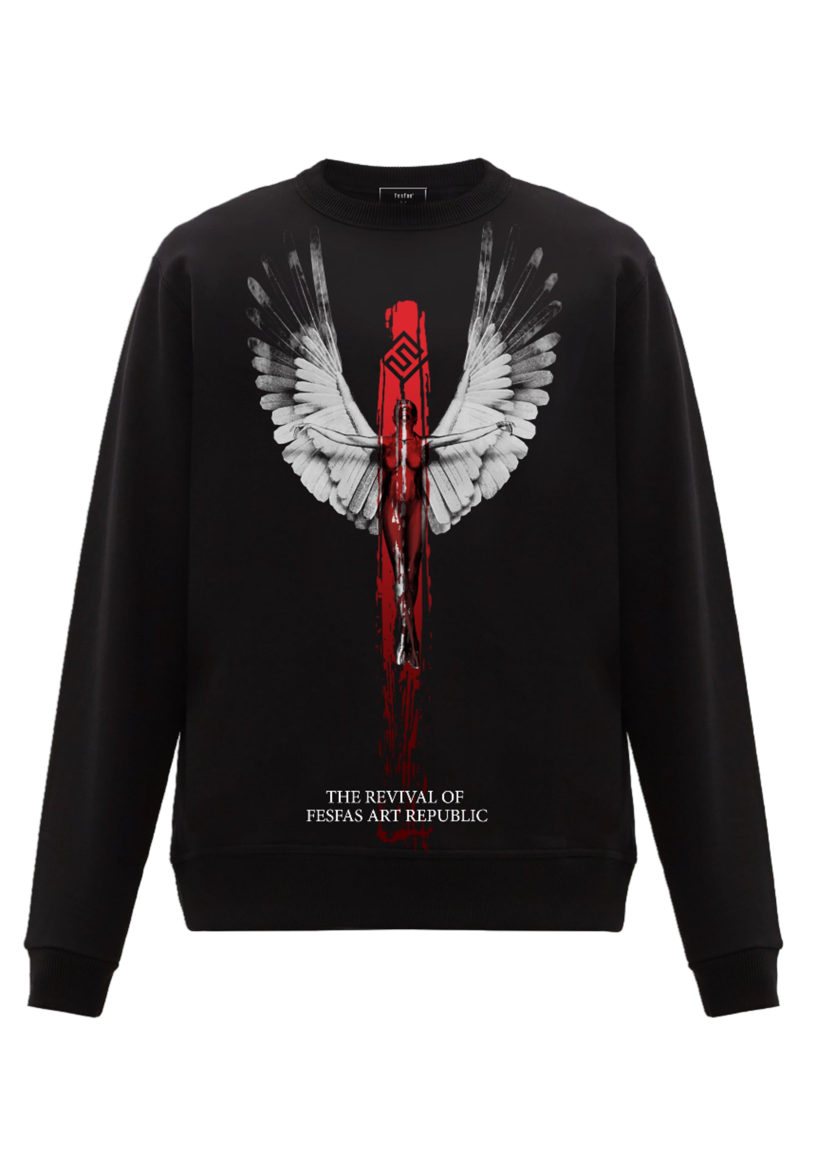FesFas Fallen angel-print Sweatshirt | Black | Men