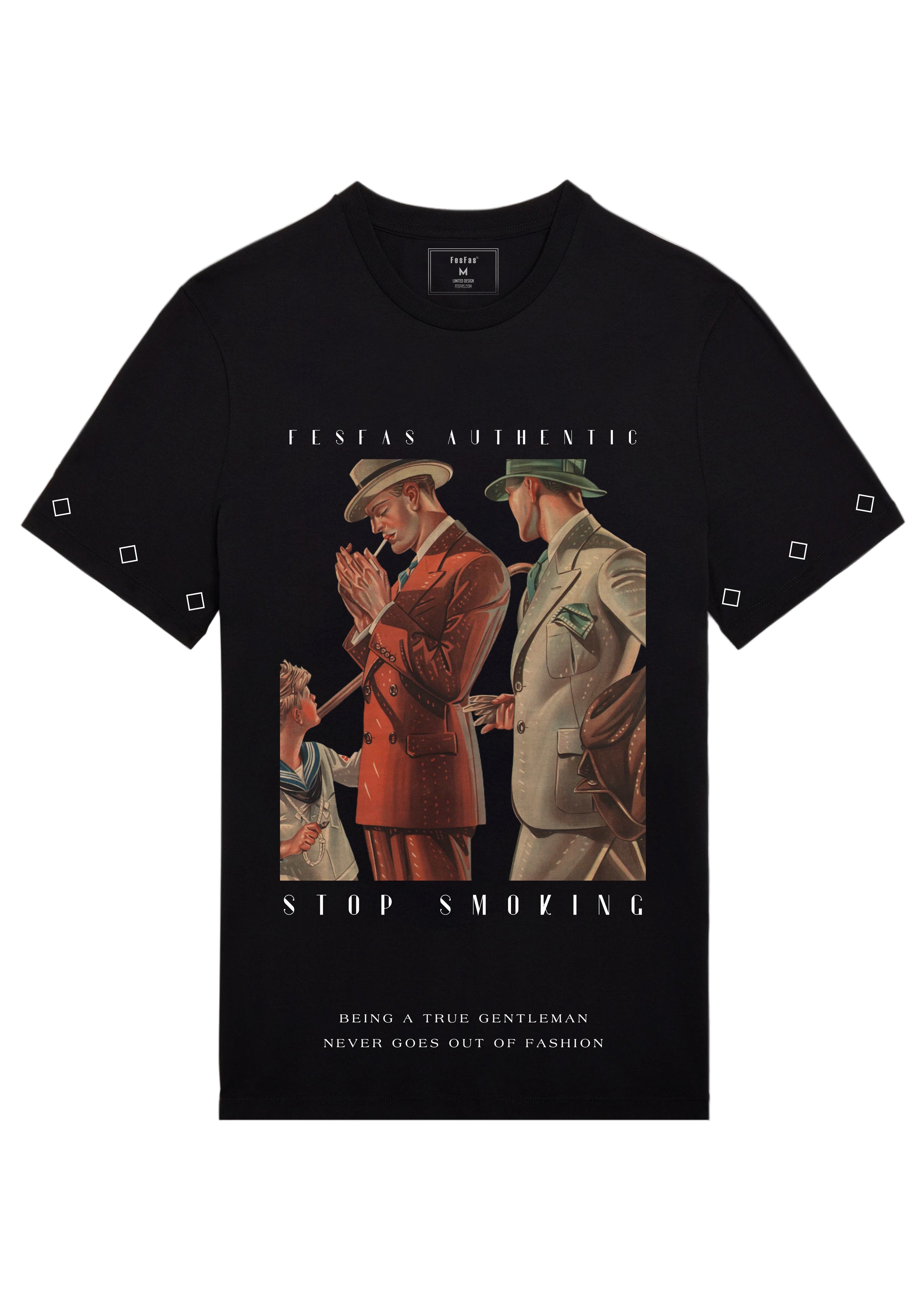 FesFas gentlemen-print | Áo Thun | Nam | Màu Đen