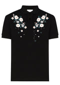 FesFas Floral-print | Áo Polo | Nam | Màu Đen