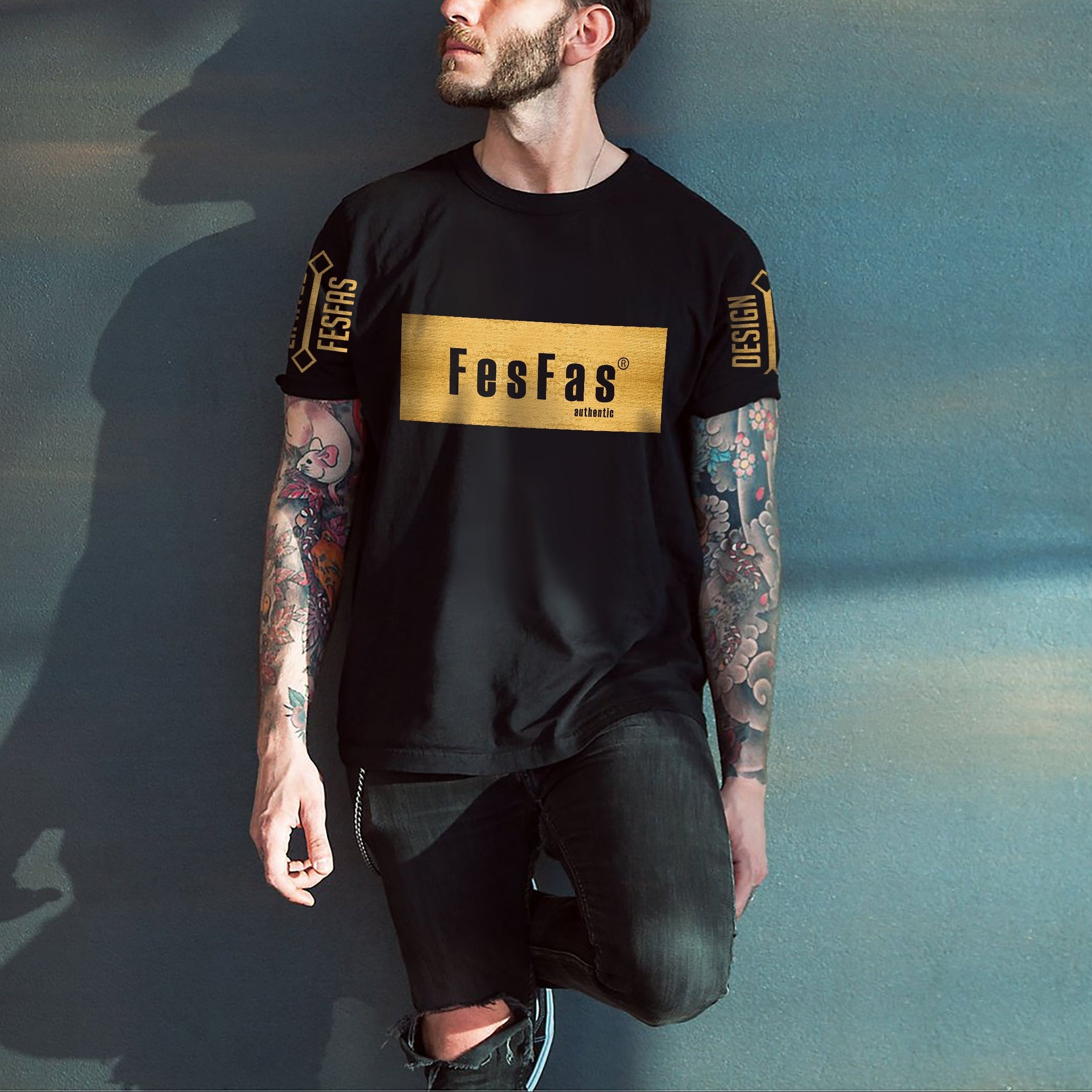 FesFas graphic-print | Áo Thun | Nam | Màu Đen