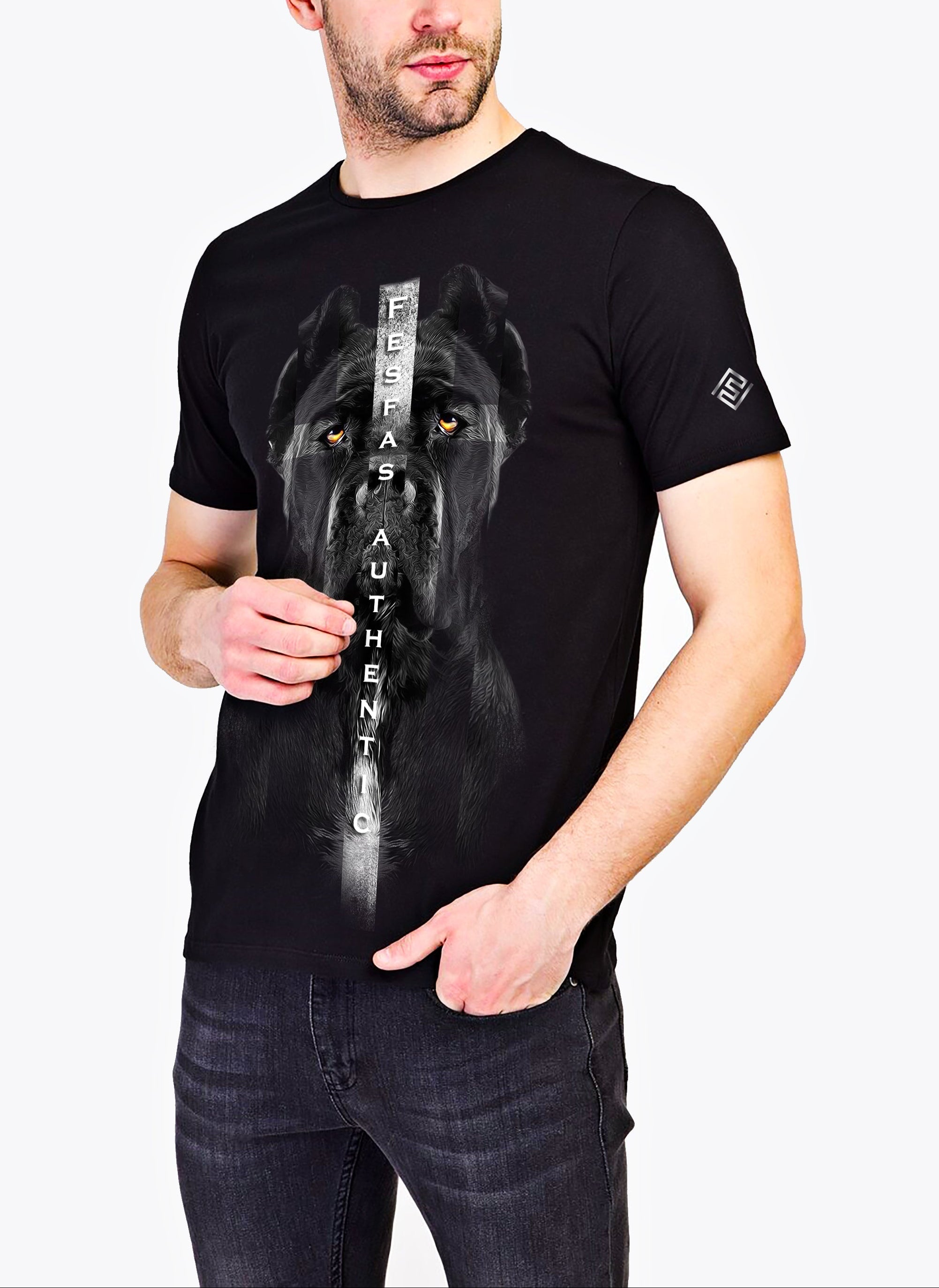 FesFas black dog-print | Áo Thun | Nam | Màu Đen