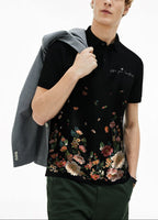 FesFas Floral-print | Áo Polo | Nam | Màu Đen