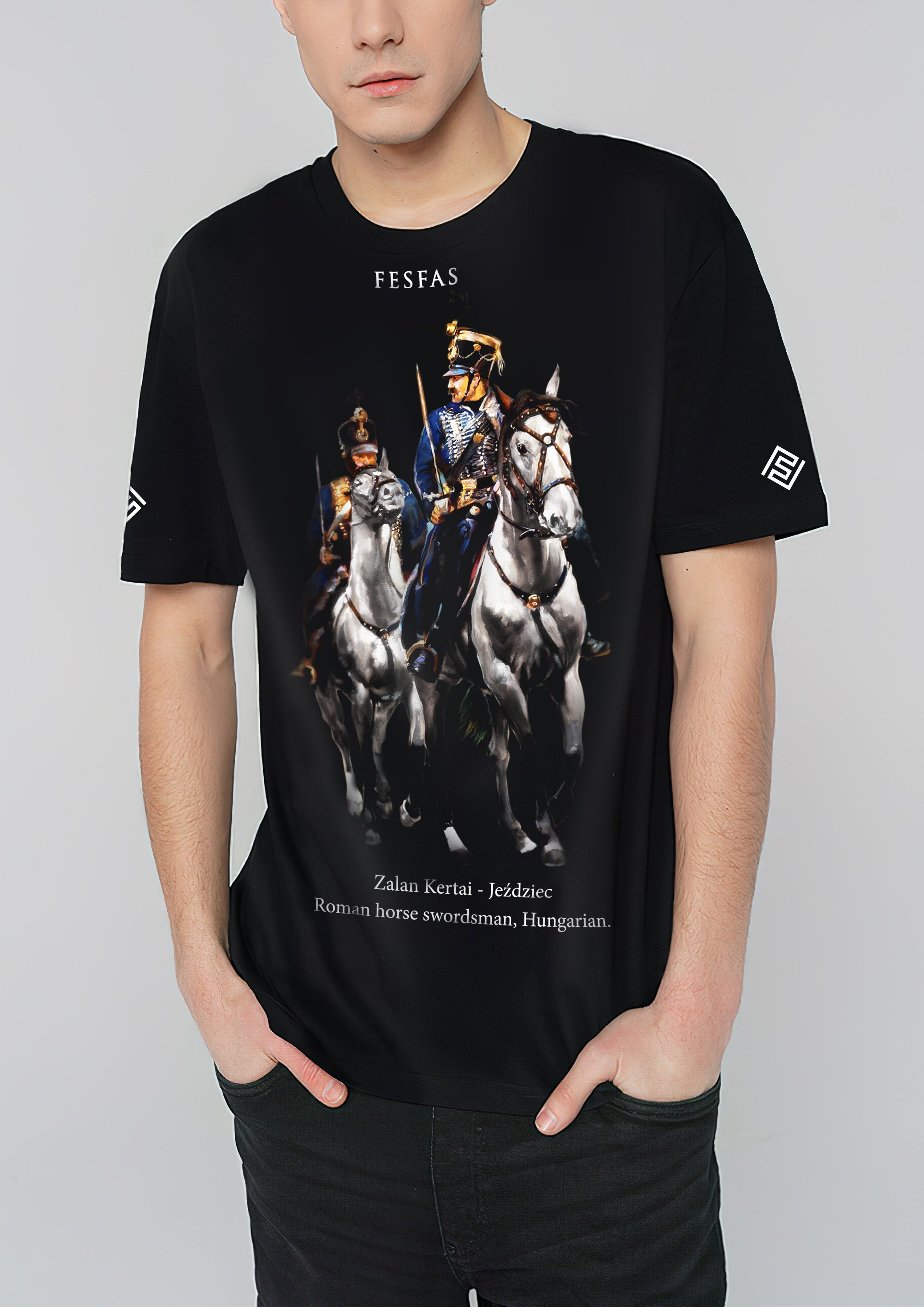 FesFas knights-print | Áo Thun | Nam | Màu Đen