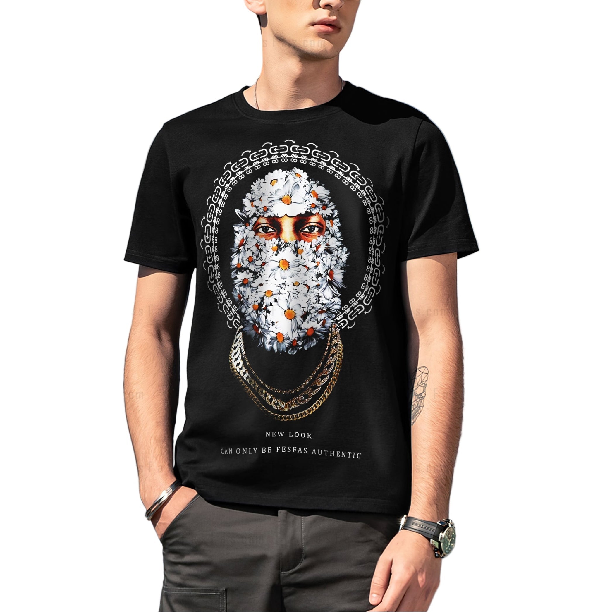 FesFas floral mask-print | Áo Thun | Nam | Màu Đen