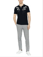 FesFas Floral-print | Áo Polo | Nam | Màu Đen