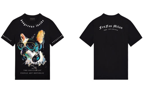 FesFas Bulldog-print | Áo Thun | Nam | Màu Đen