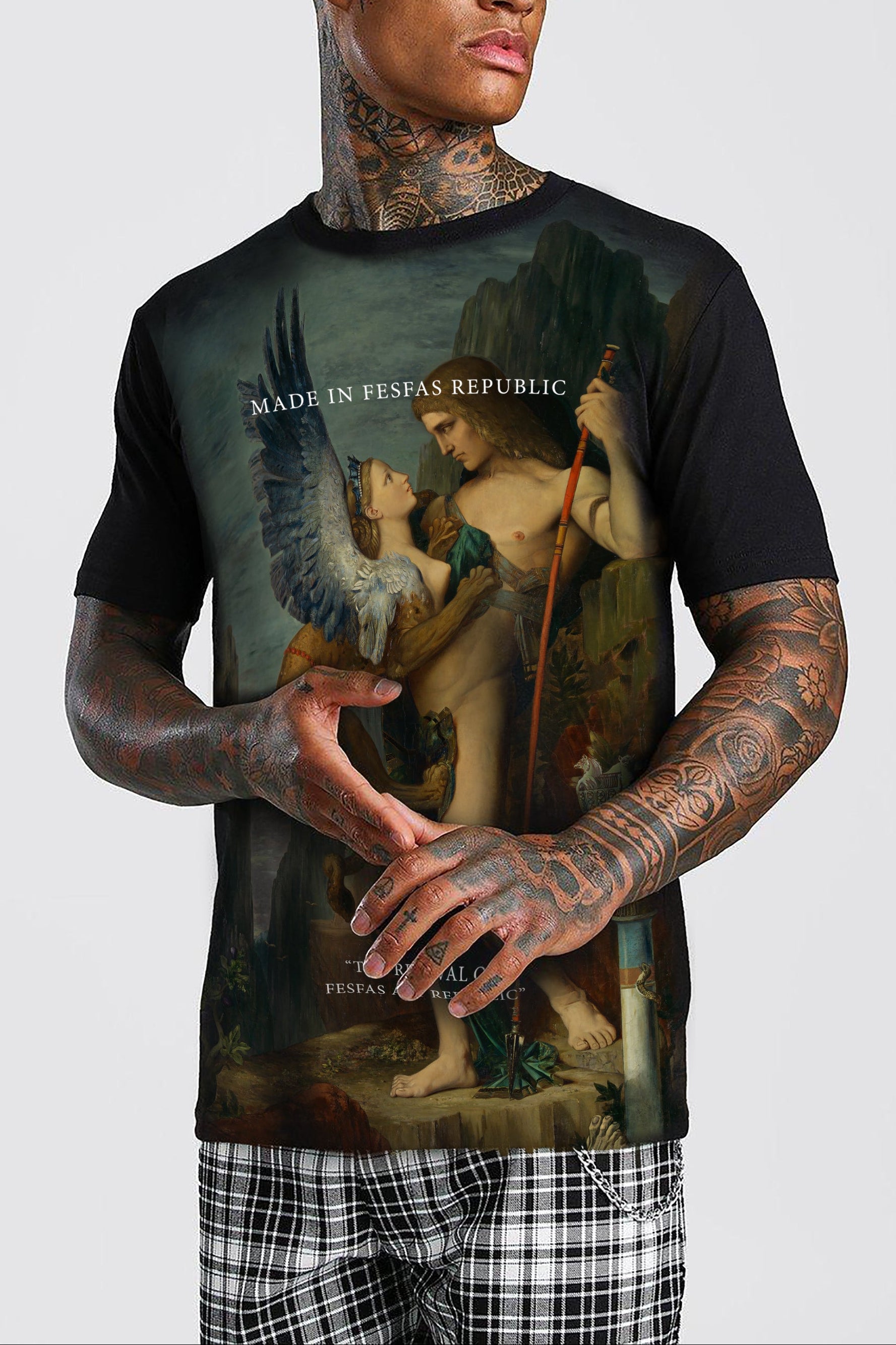 FesFas revival-print | Áo Thun | Nam | Màu Đen
