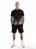 FesFas flowers-print | Bộ Polo | Nam | Màu Đen