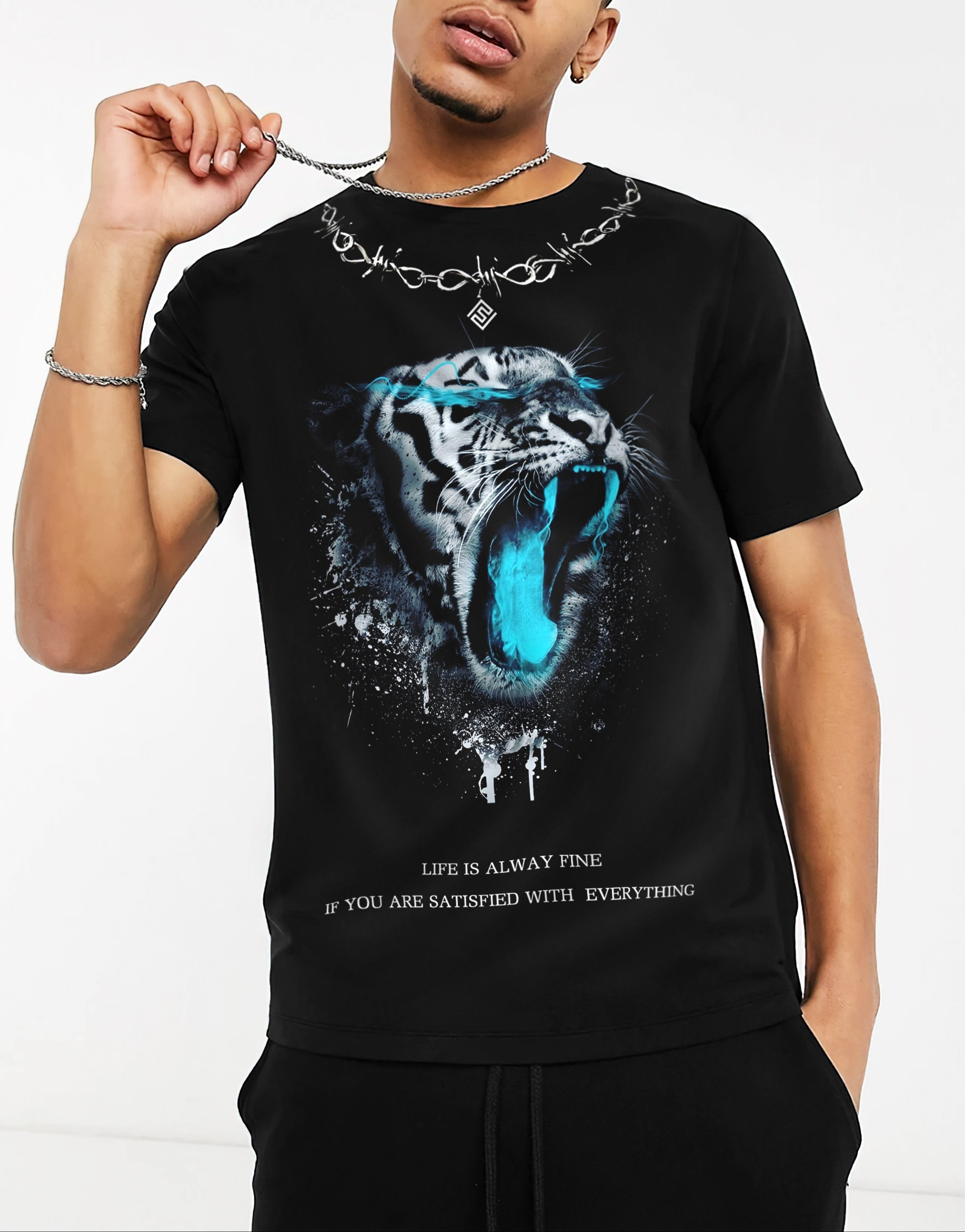 FesFas tiger-print | Áo Thun | Nam | Màu Đen