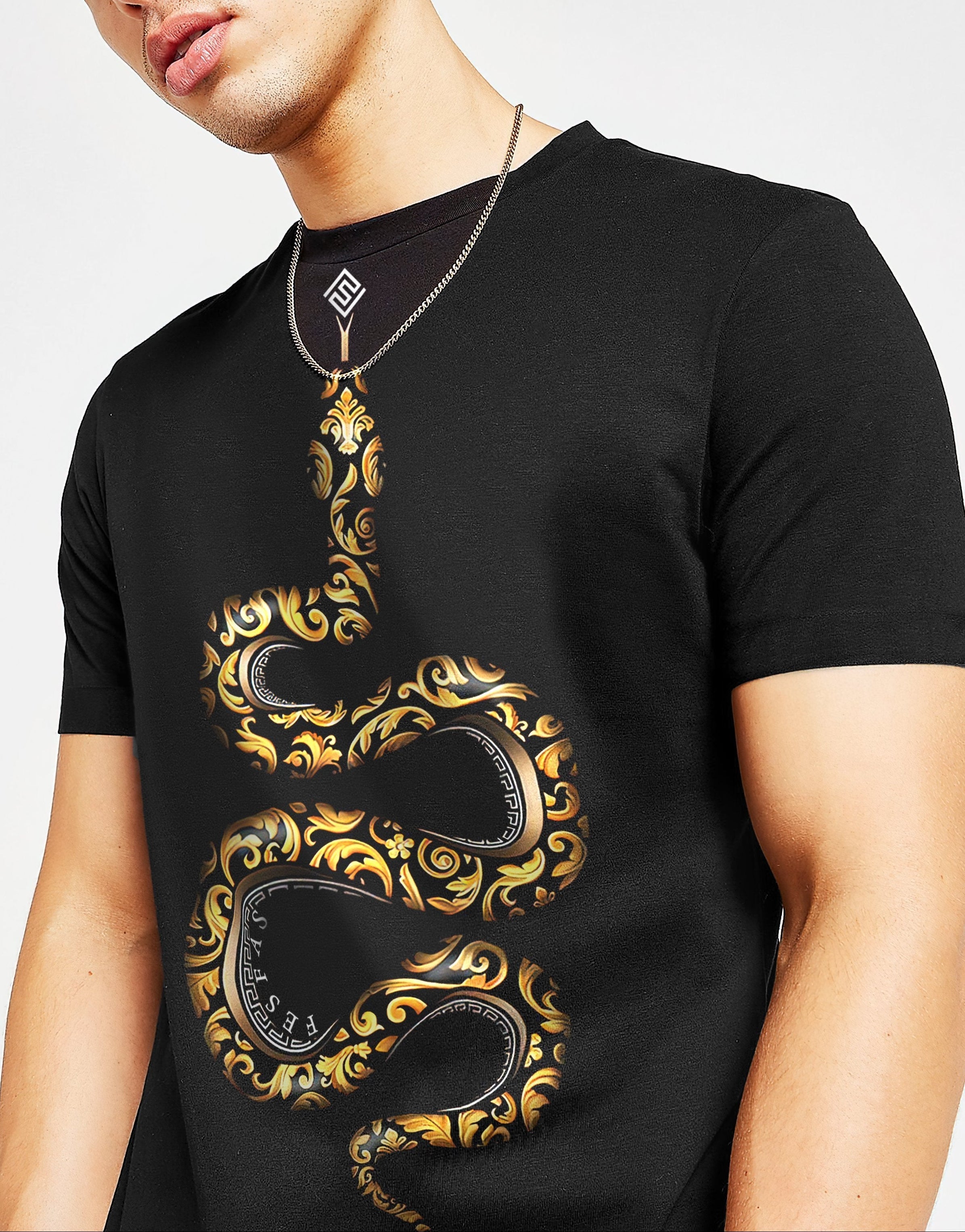 FesFas Snake-print | Áo Thun | Nam | Màu Đen