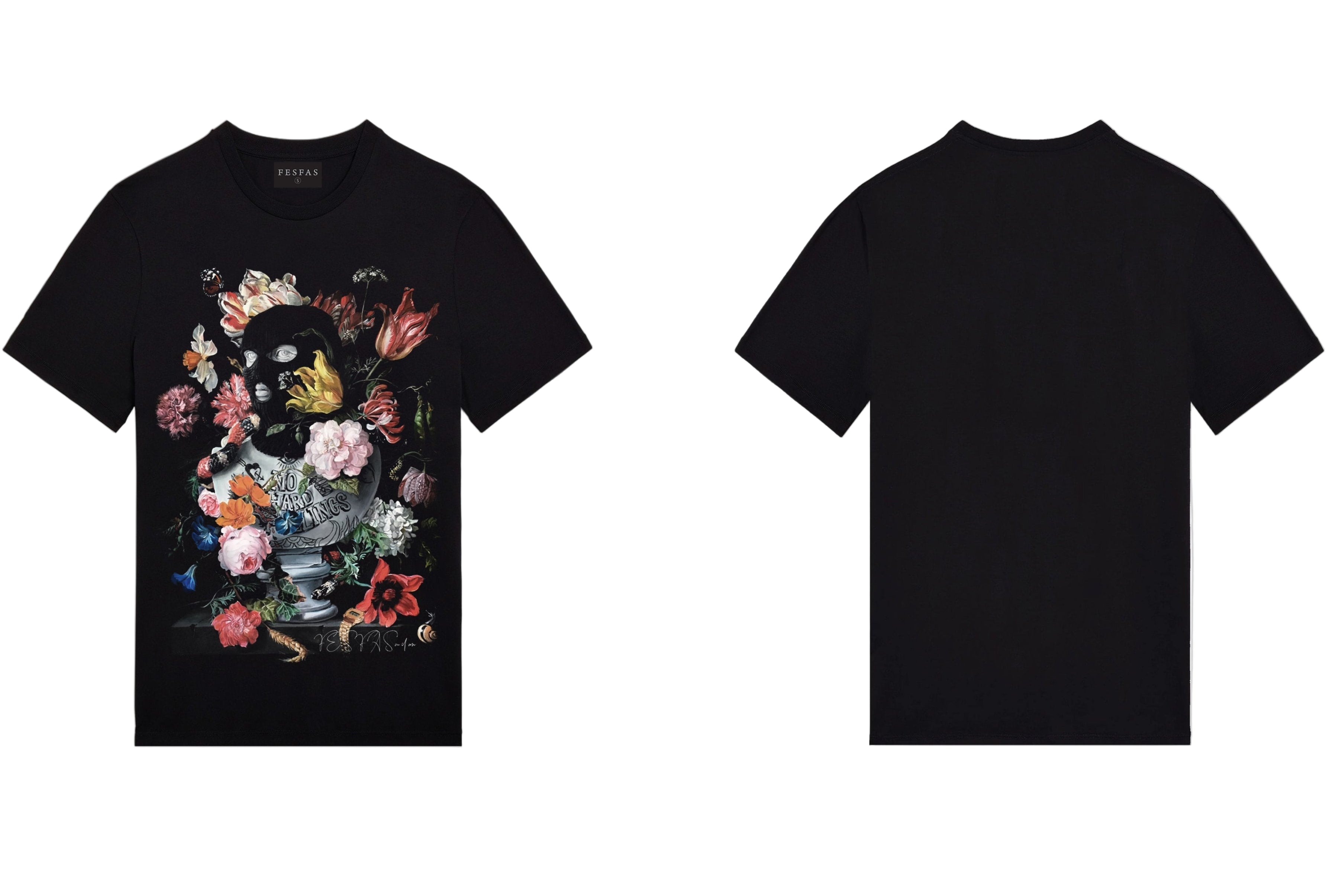 FesFas Floral-print | Áo Thun | Nam | Màu Đen