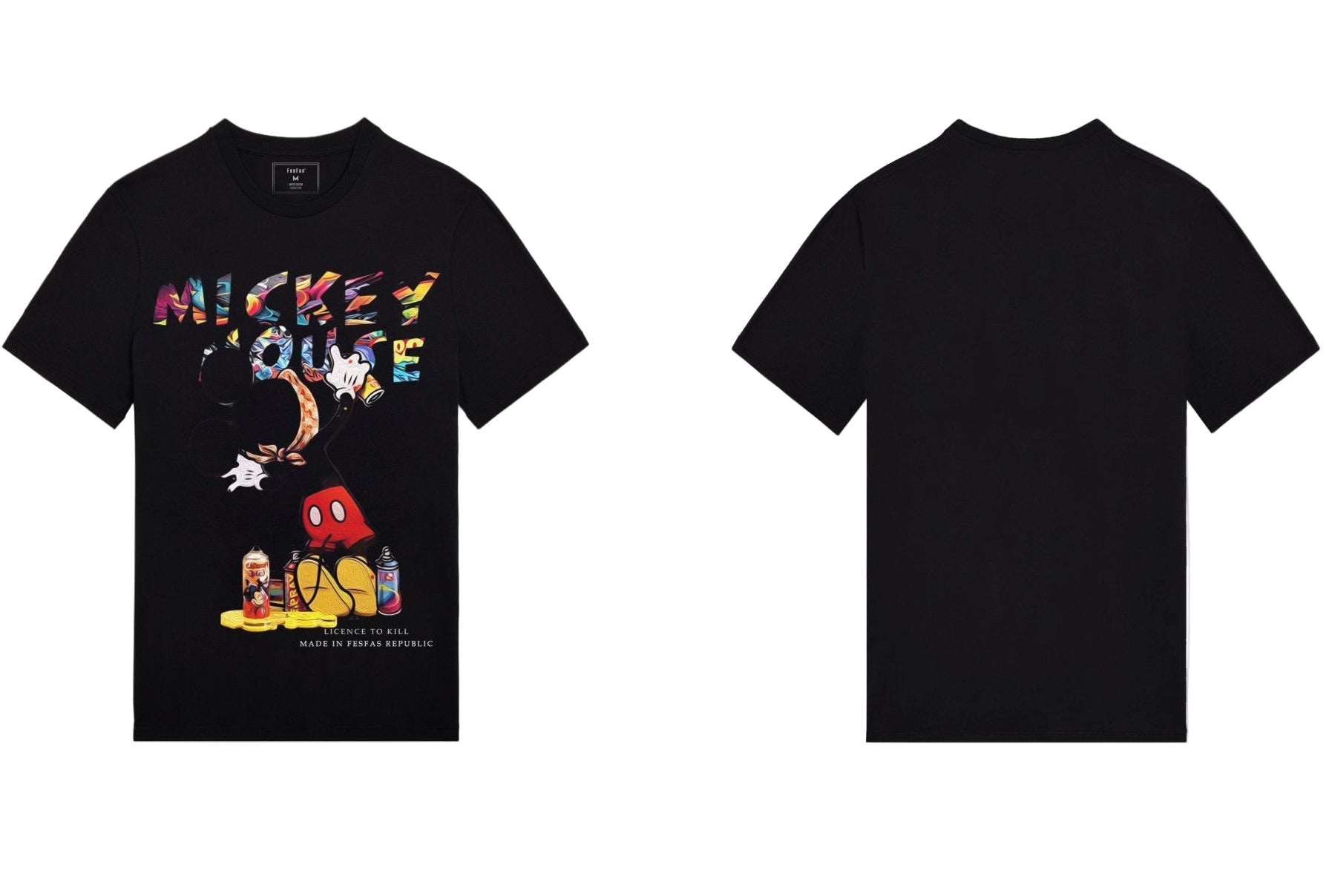FesFas Mickey-print | Áo Thun | Nam | Màu Đen