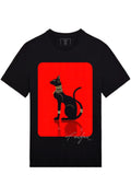 FesFas Bastet-print | Áo Thun | Nam | Màu Đen