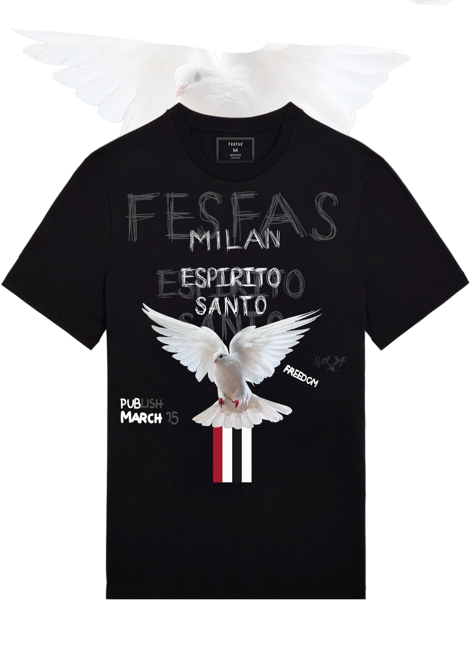 FesFas Freedom-print | Áo Thun | Nam | Màu Đen