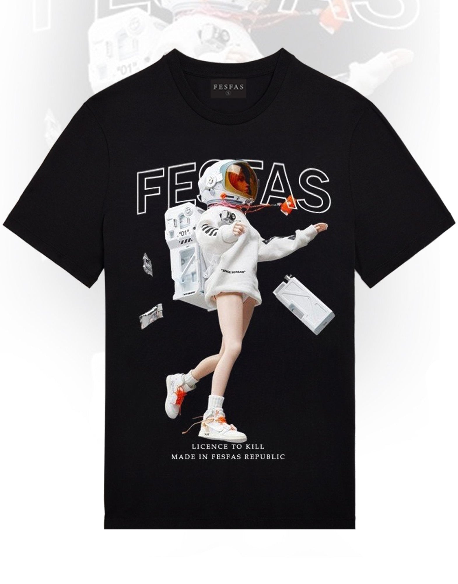 FesFas astronaut-print | Áo Thun | Nam | Màu Đen
