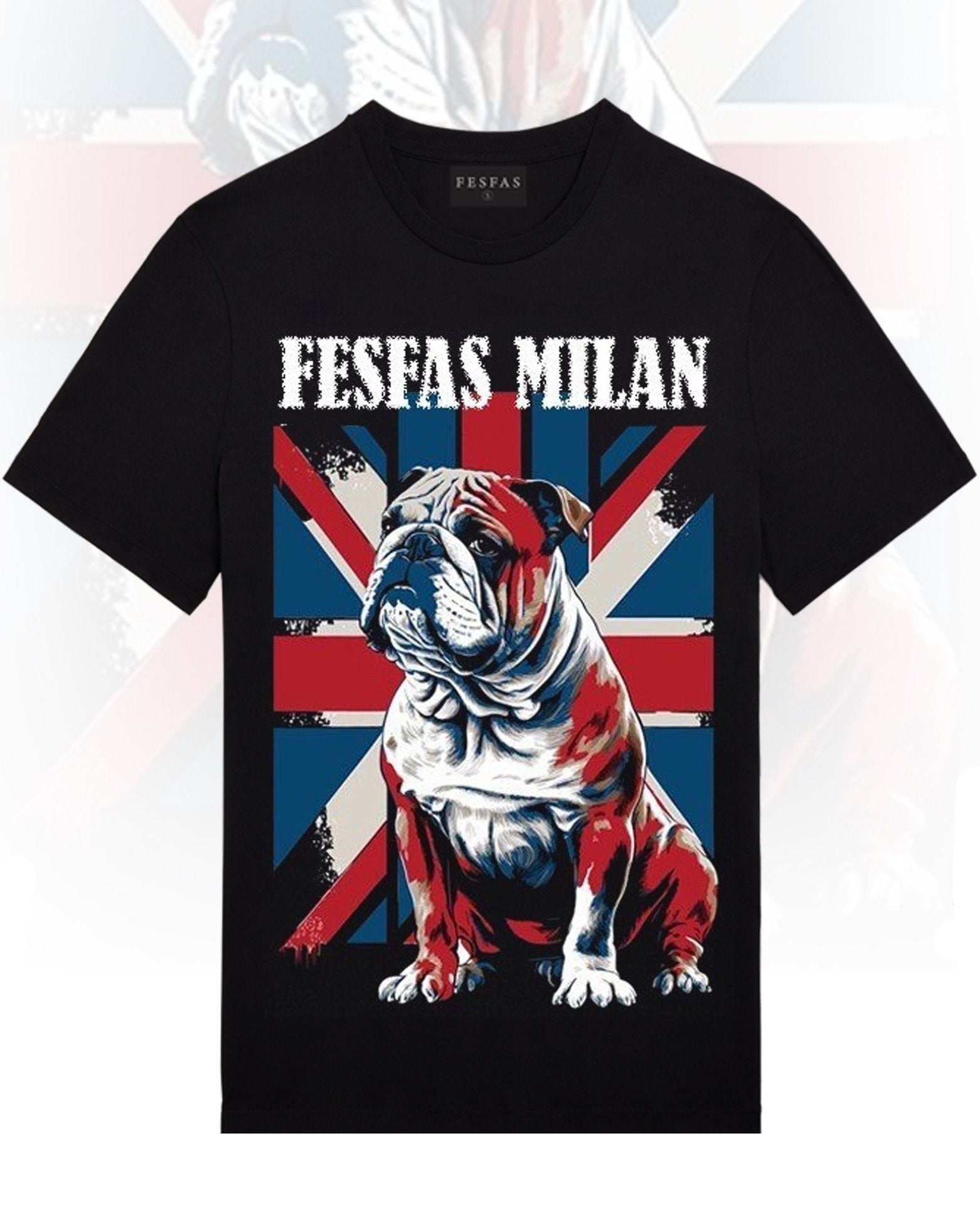 FesFas Bulldog-print | Áo Thun | Nam | Màu Đen