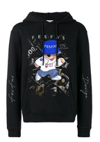FesFas Hiphop Bear-print Hoodie | Black | Men