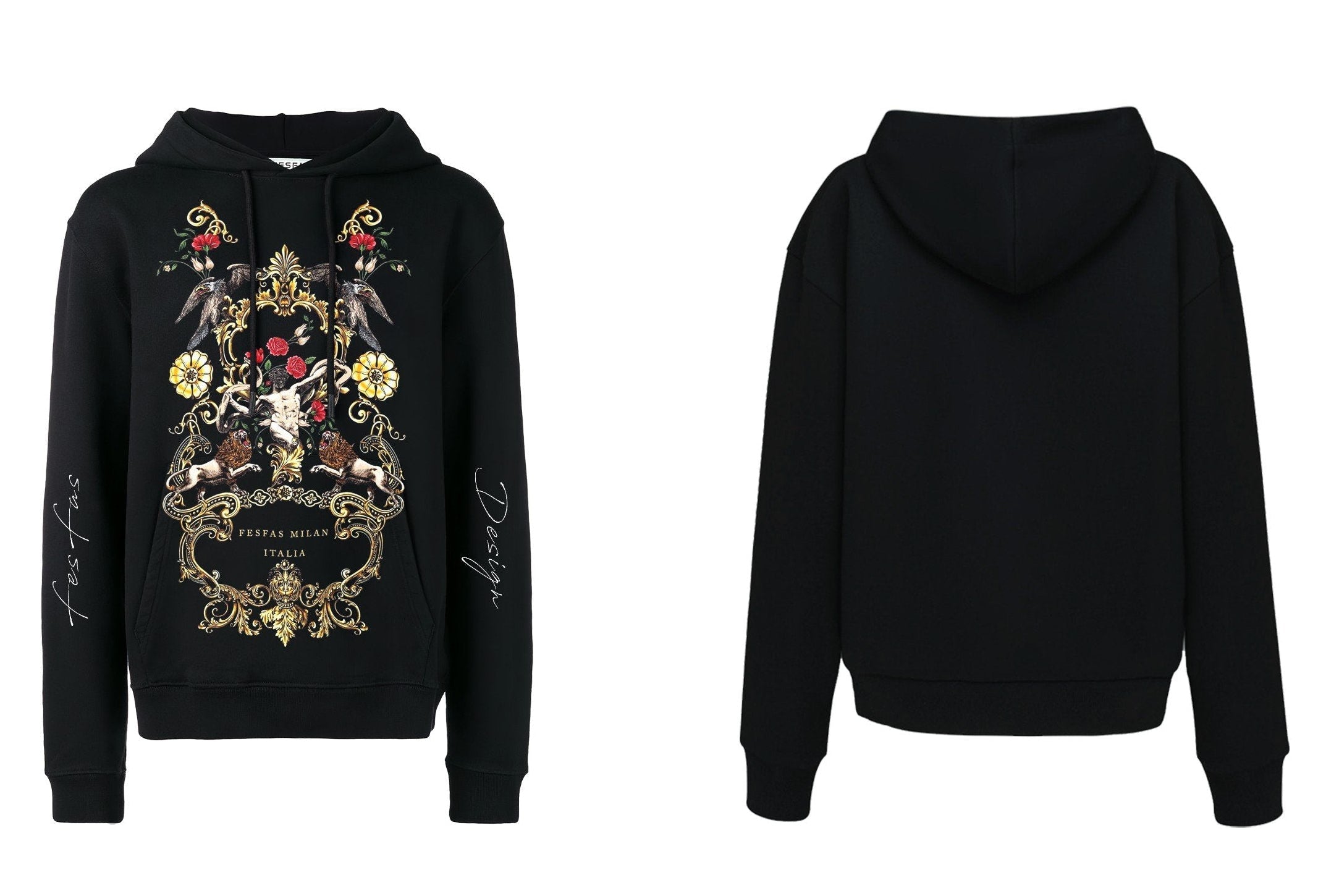 FesFas Glorious Deur-print Hoodie | Black | Men
