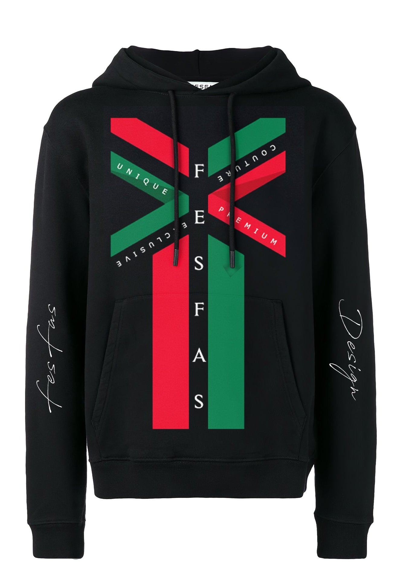 FesFas Unique Couture-print Hoodie | Black | Men