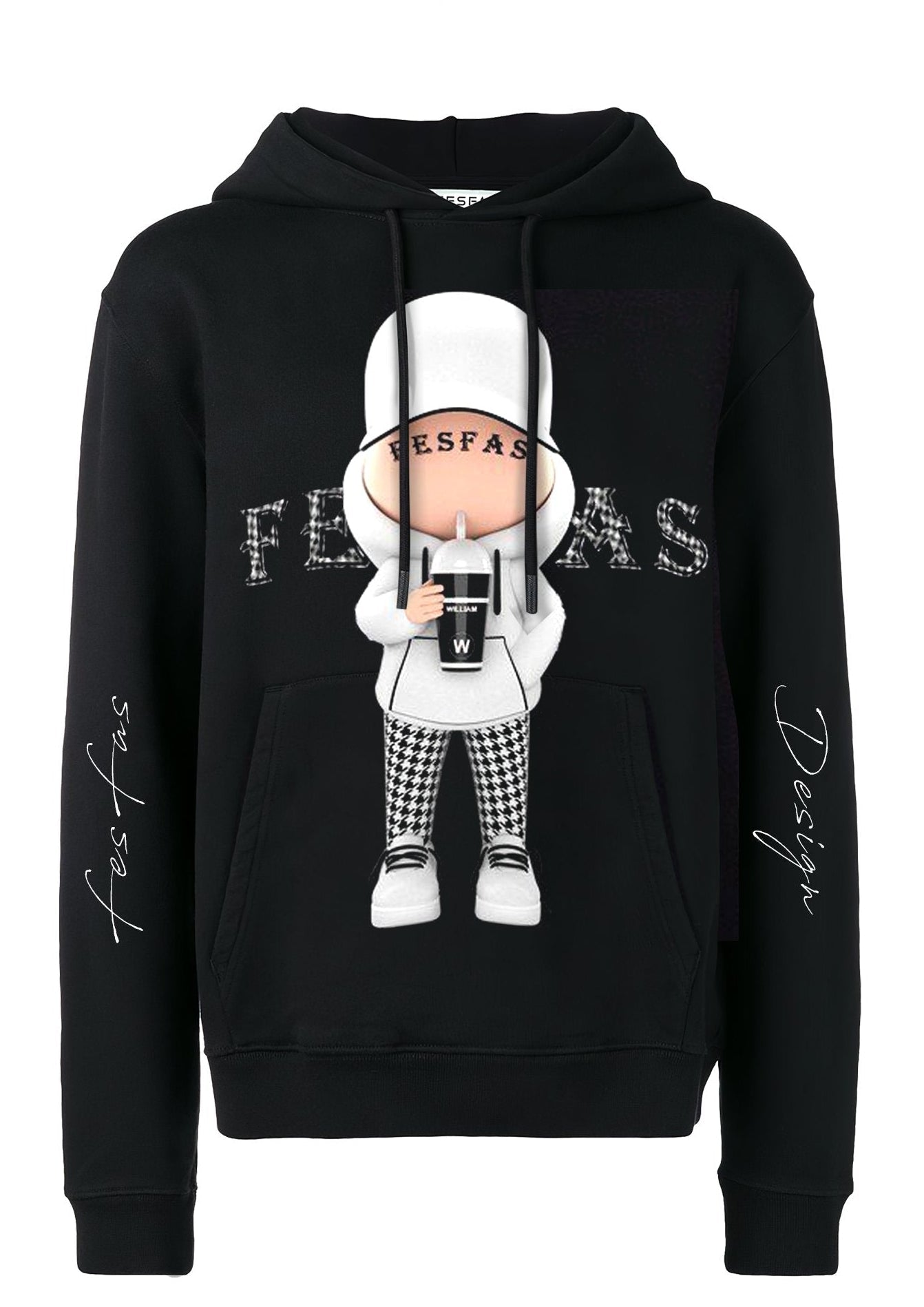FesFas Cool Boy-print Hoodie | Black | Men