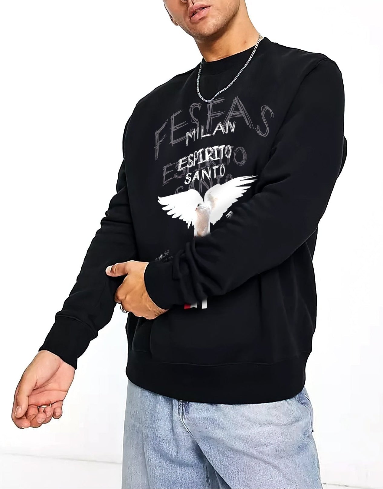 FesFas Dove-print Sweatshirt | Black | Men