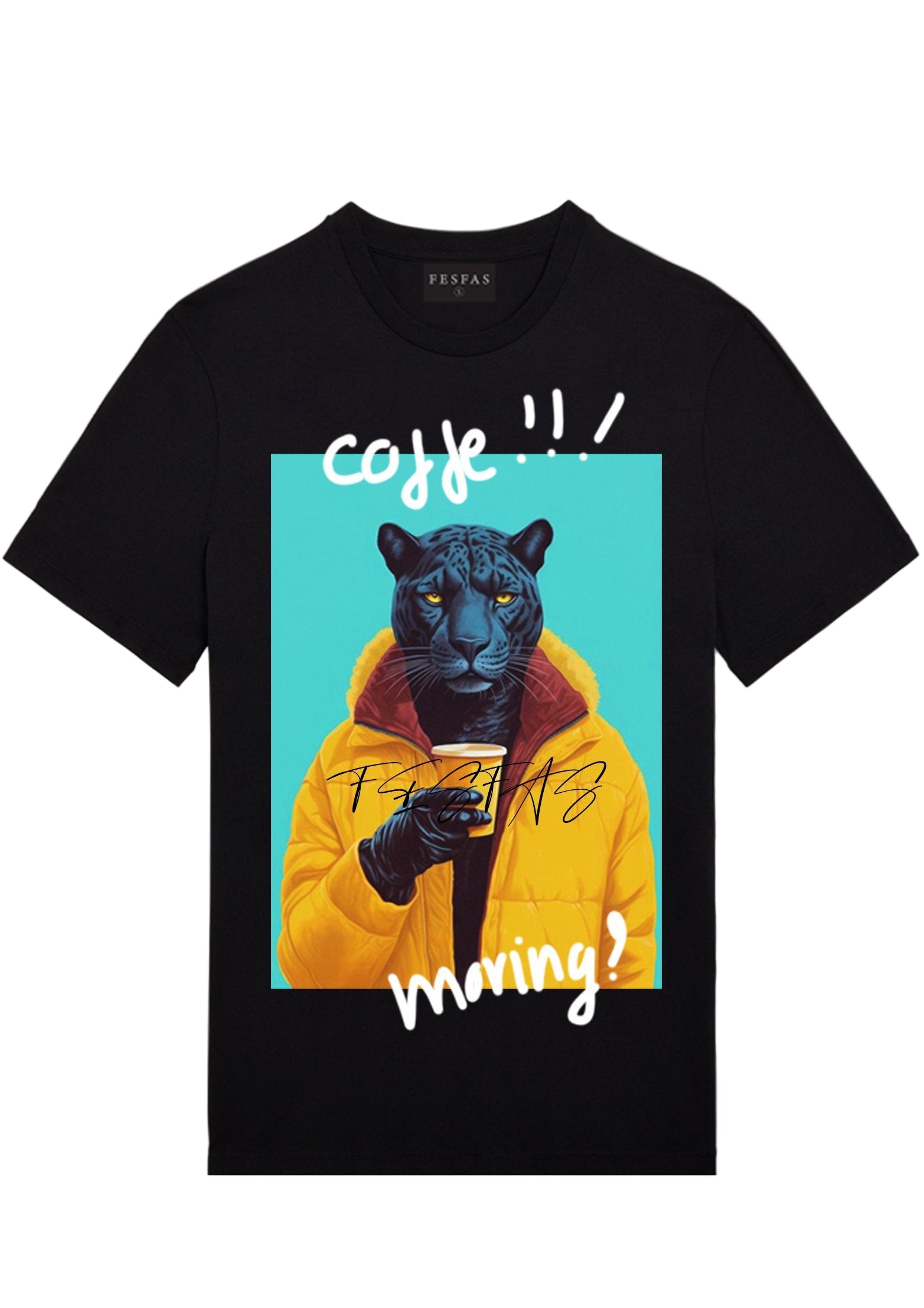FesFas Panther-print | Áo Thun | Nam | Màu Đen