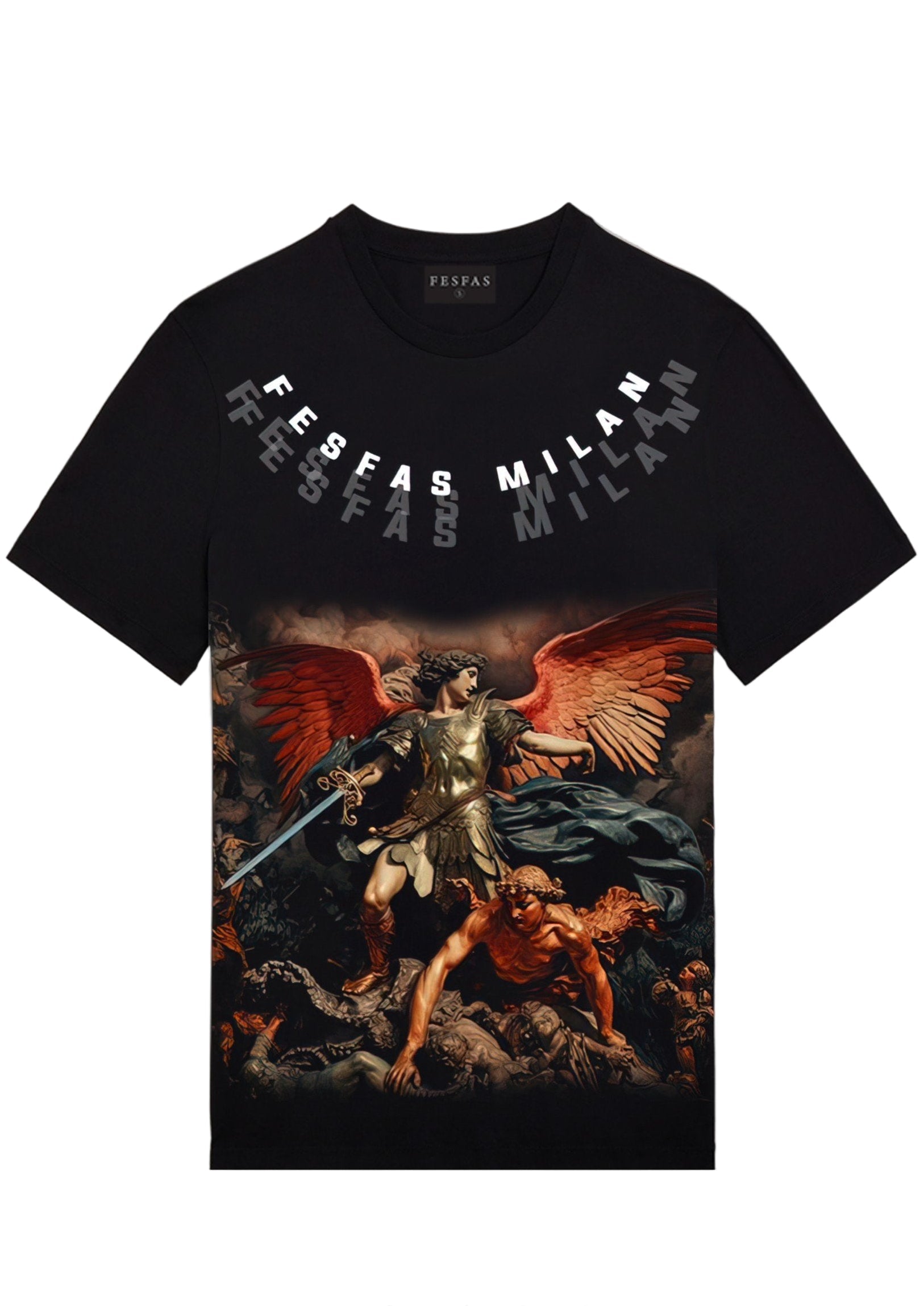 FesFas angel demon-print | Áo Thun | Nam | Màu Đen