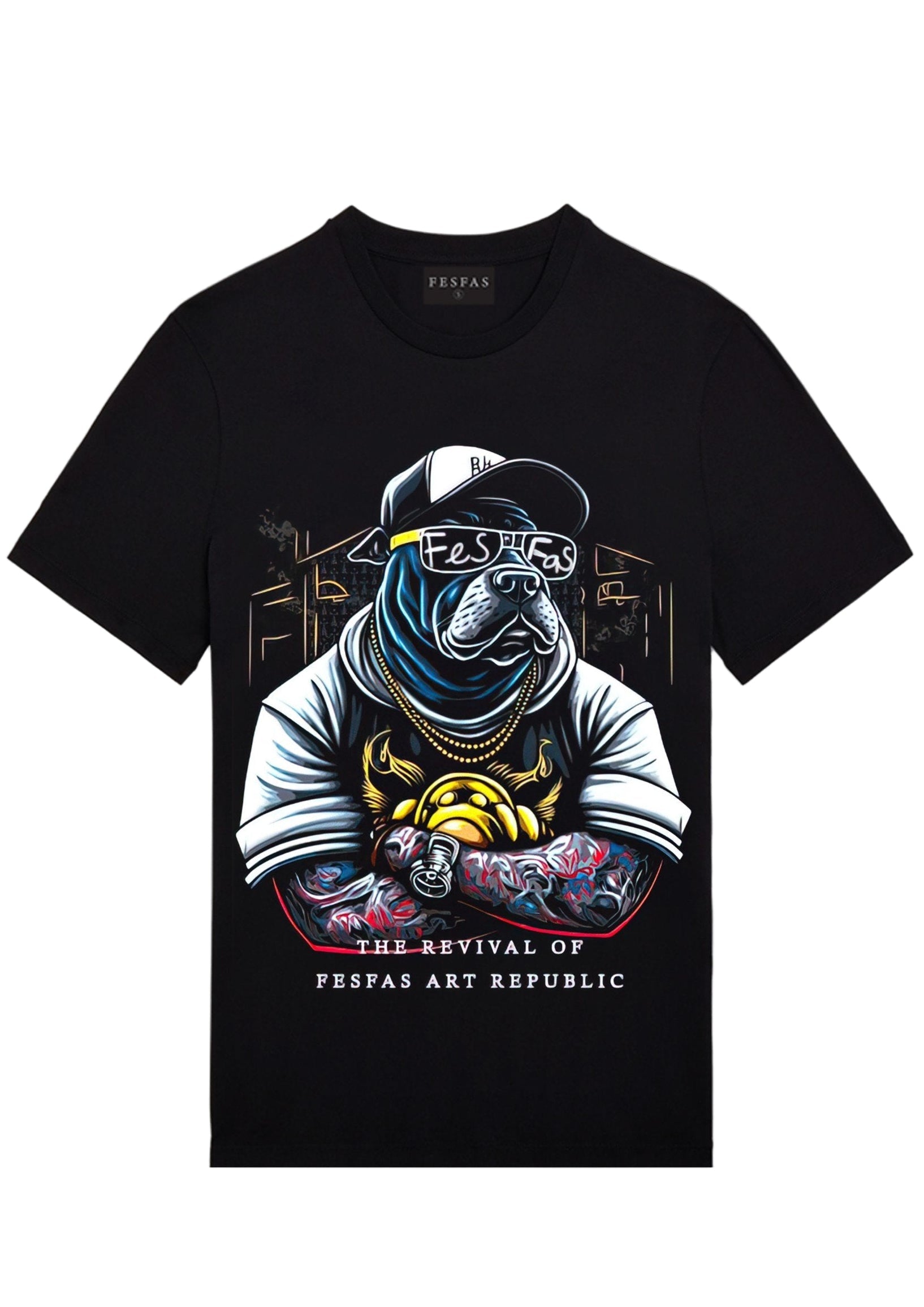 FesFas bulldog-print | Áo Thun | Nam | Màu Đen