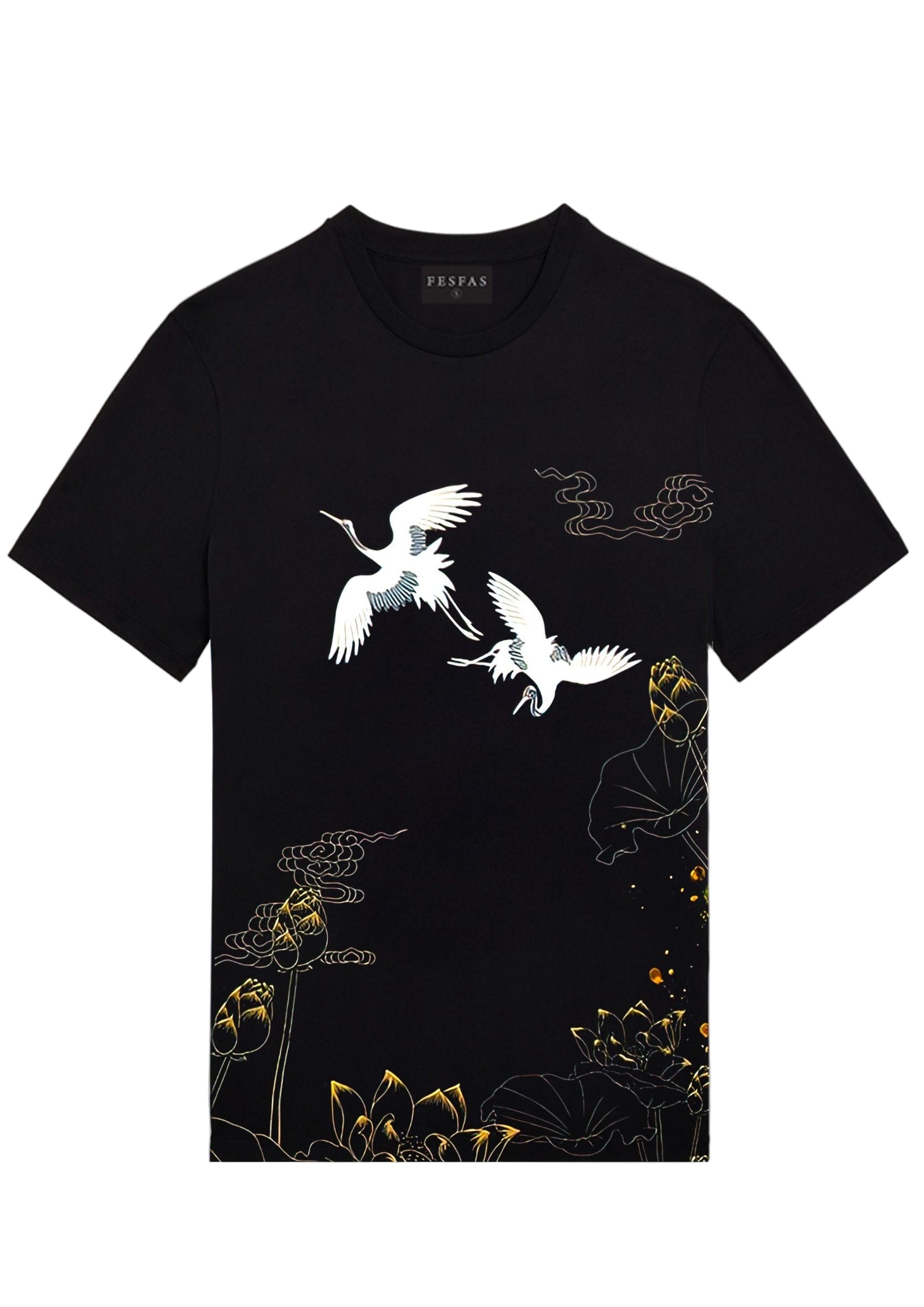 FesFas crane-print | Áo Thun | Nam | Màu Đen