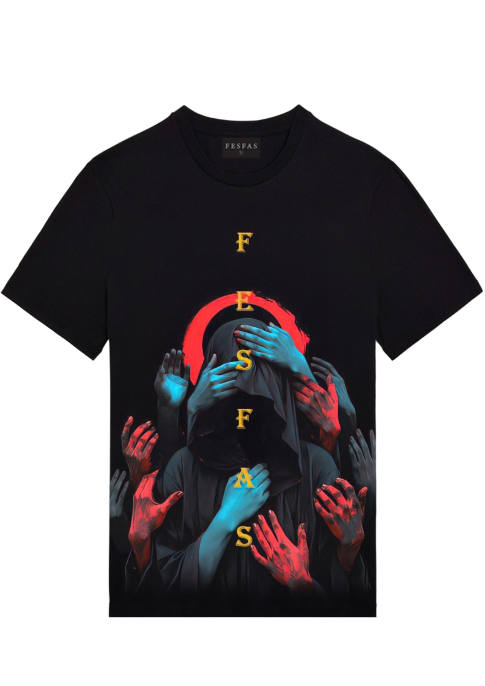 FesFas hands-print | Áo Thun | Nam | Màu Đen