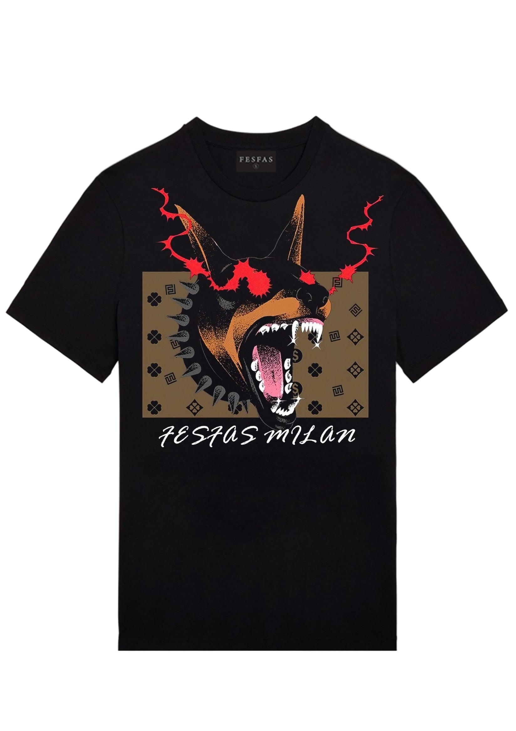 FesFas dog-print | Áo Thun | Nam | Màu Đen