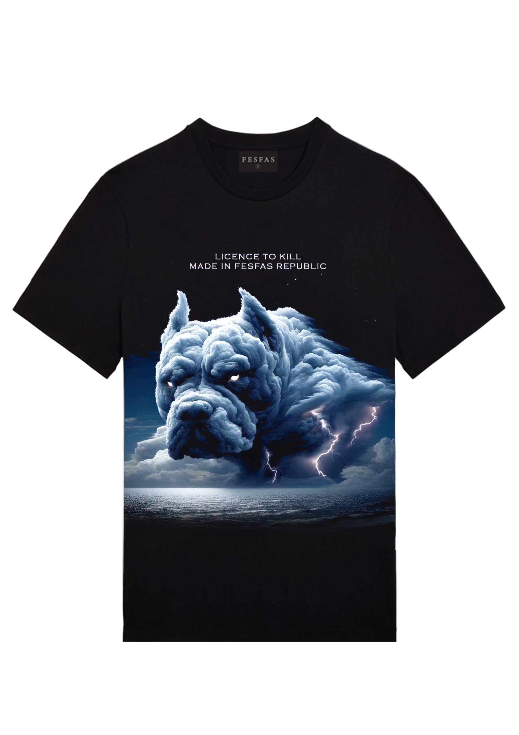 FesFas Bulldog-print | Áo Thun | Nam | Màu Đen