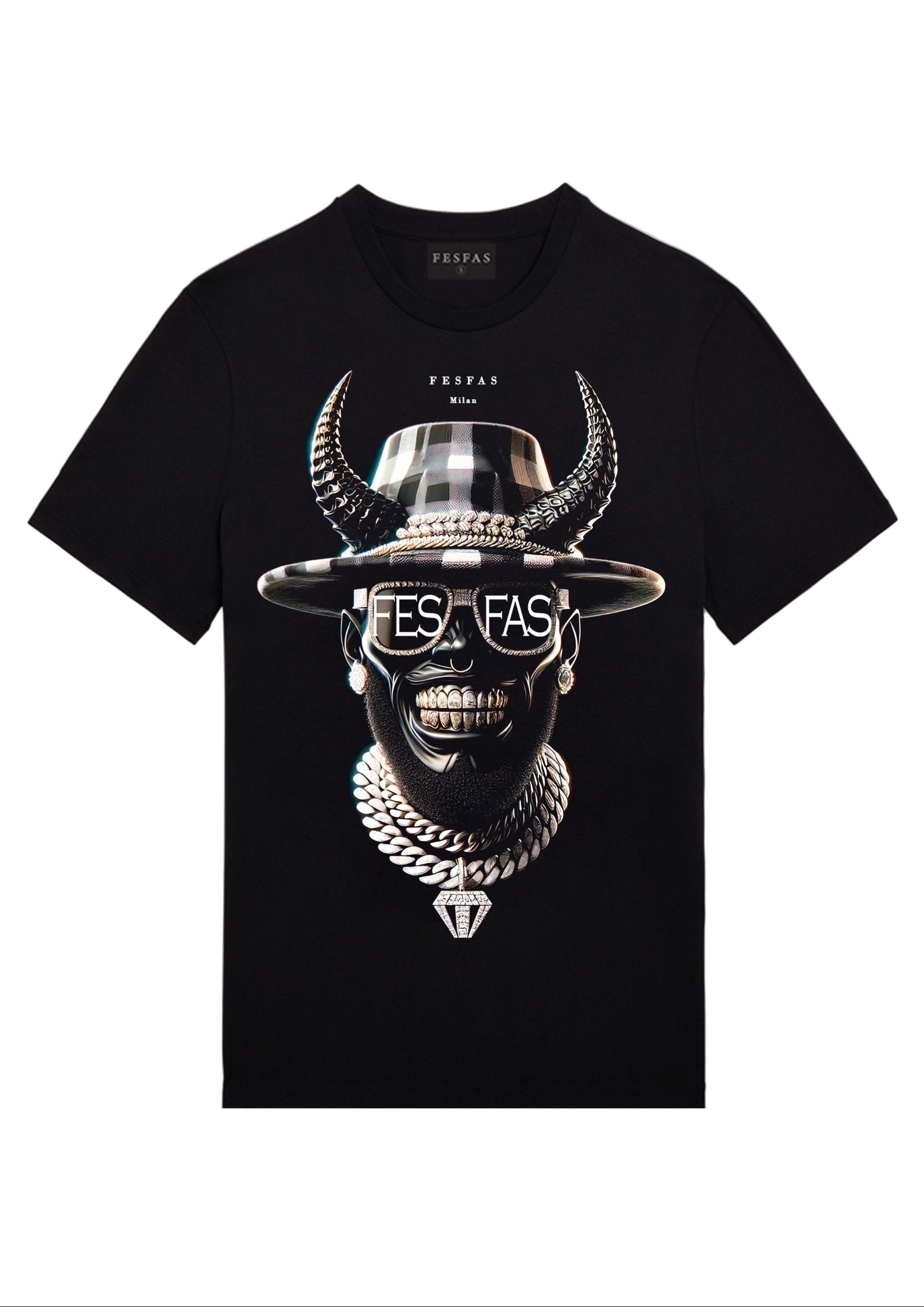 FesFas Horned Icon-print | Áo Thun | Nam | Màu Đen