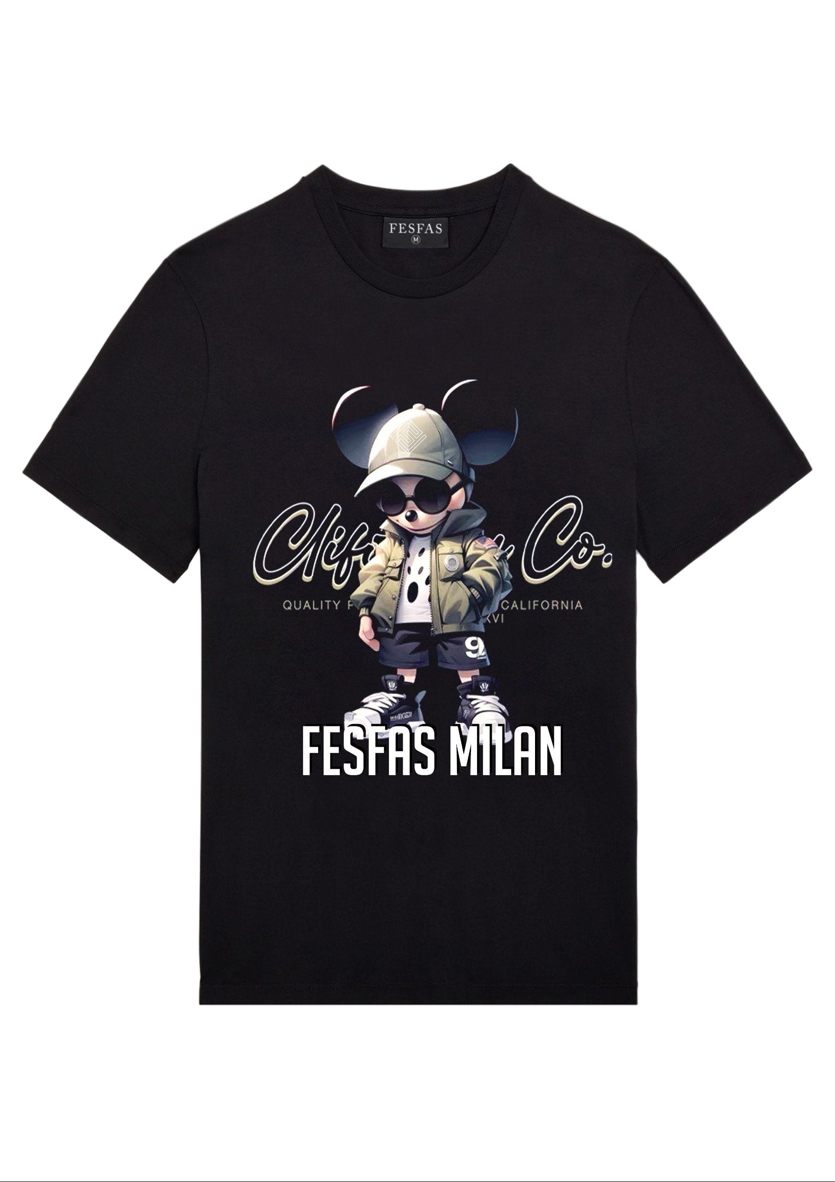 FesFas Mickey-print | Áo Thun | Nam | Màu Đen