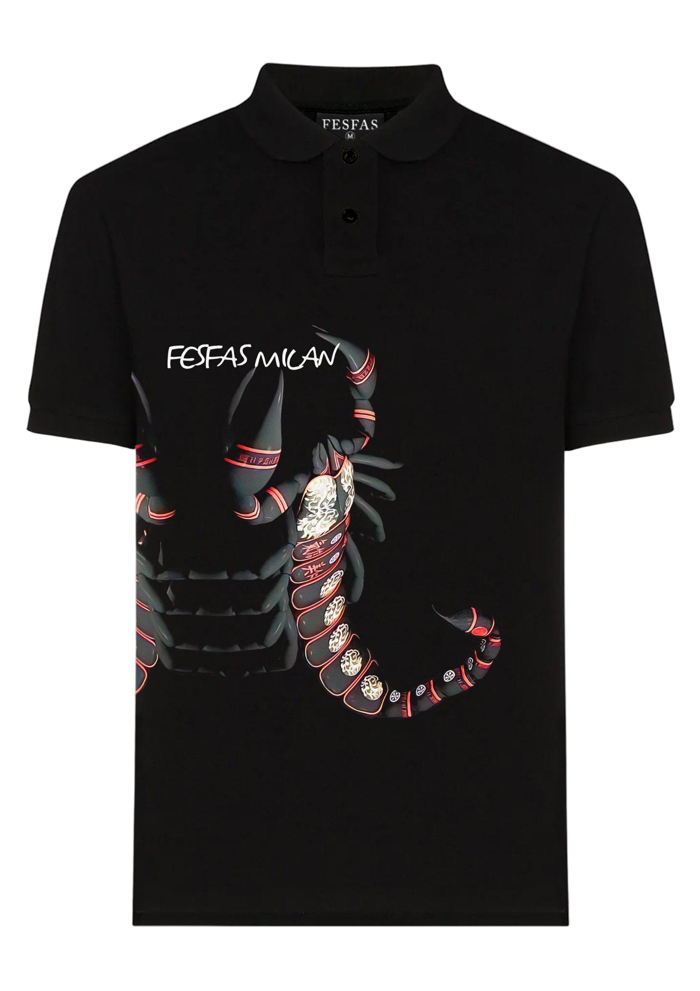 FesFas Scorpion-print | Áo Polo | Nam | Màu Đen