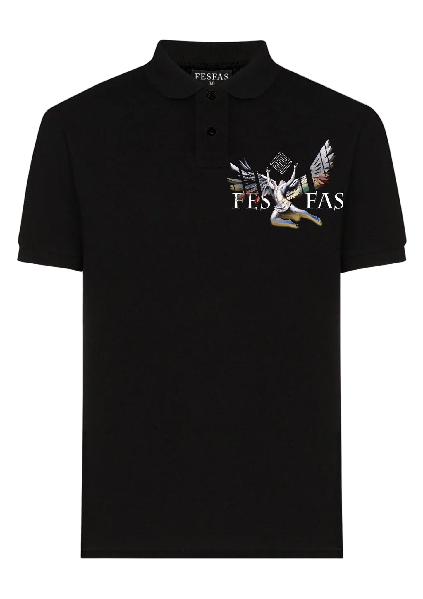 FesFas Angel-print | Áo Polo | Nam | Màu Đen