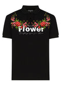 FesFas Floral-print | Áo Polo | Nam | Màu Đen