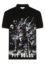FesFas Bulldog-print | Áo Polo | Nam | Màu Đen