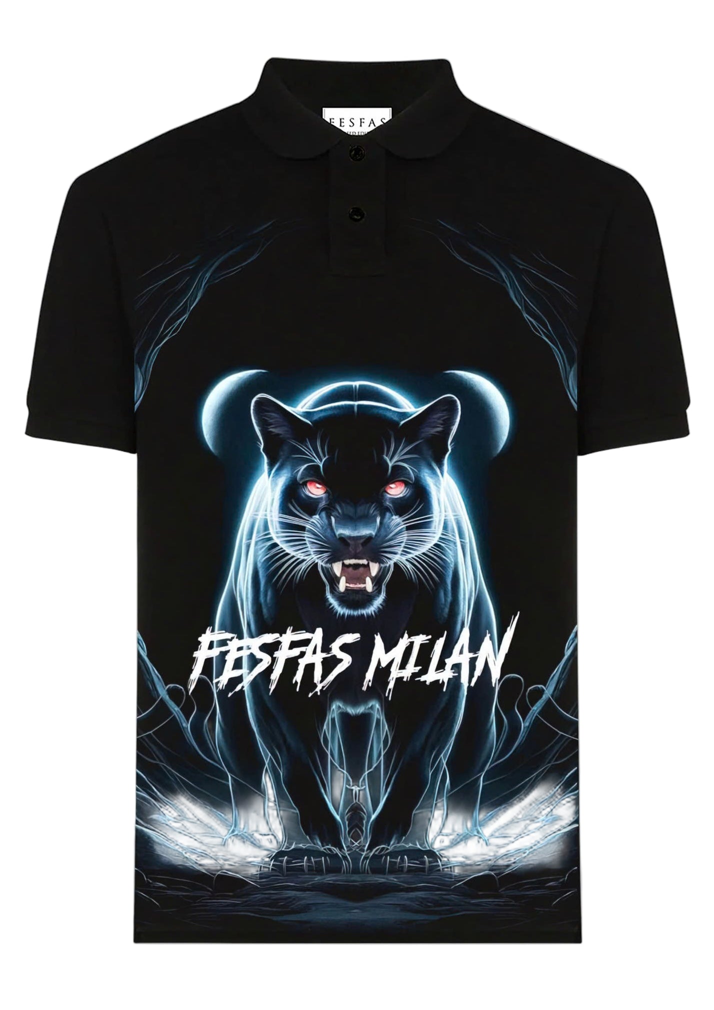FesFas Panther-print | Áo Polo | Nam | Màu Đen