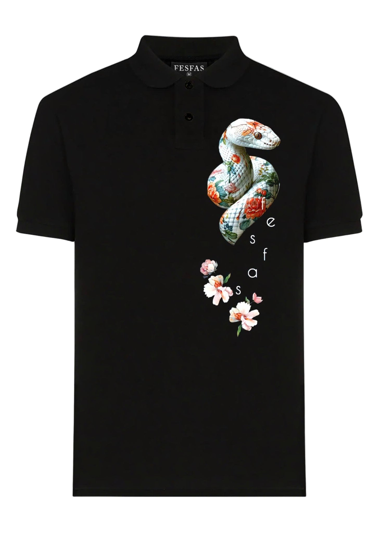 FesFas Snake-print | Áo Polo | Nam | Màu Đen