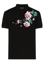 FesFas Floral-print | Áo Polo | Nam | Màu Đen