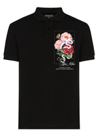 FesFas Floral-print | Áo Polo | Nam | Màu Đen