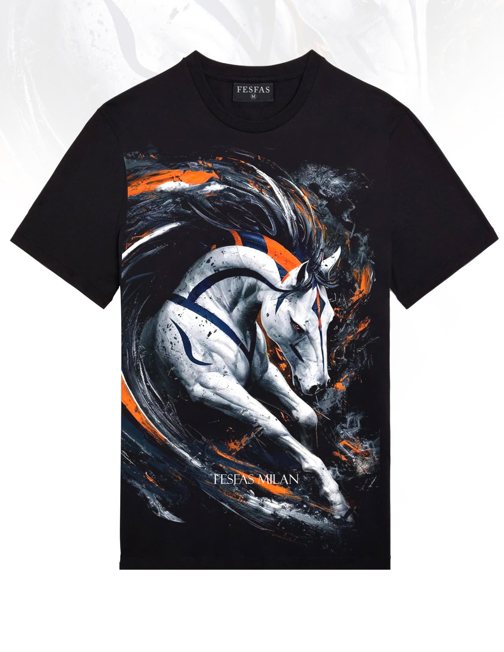 FesFas horse-print | Áo Thun | Nam | Màu Đen
