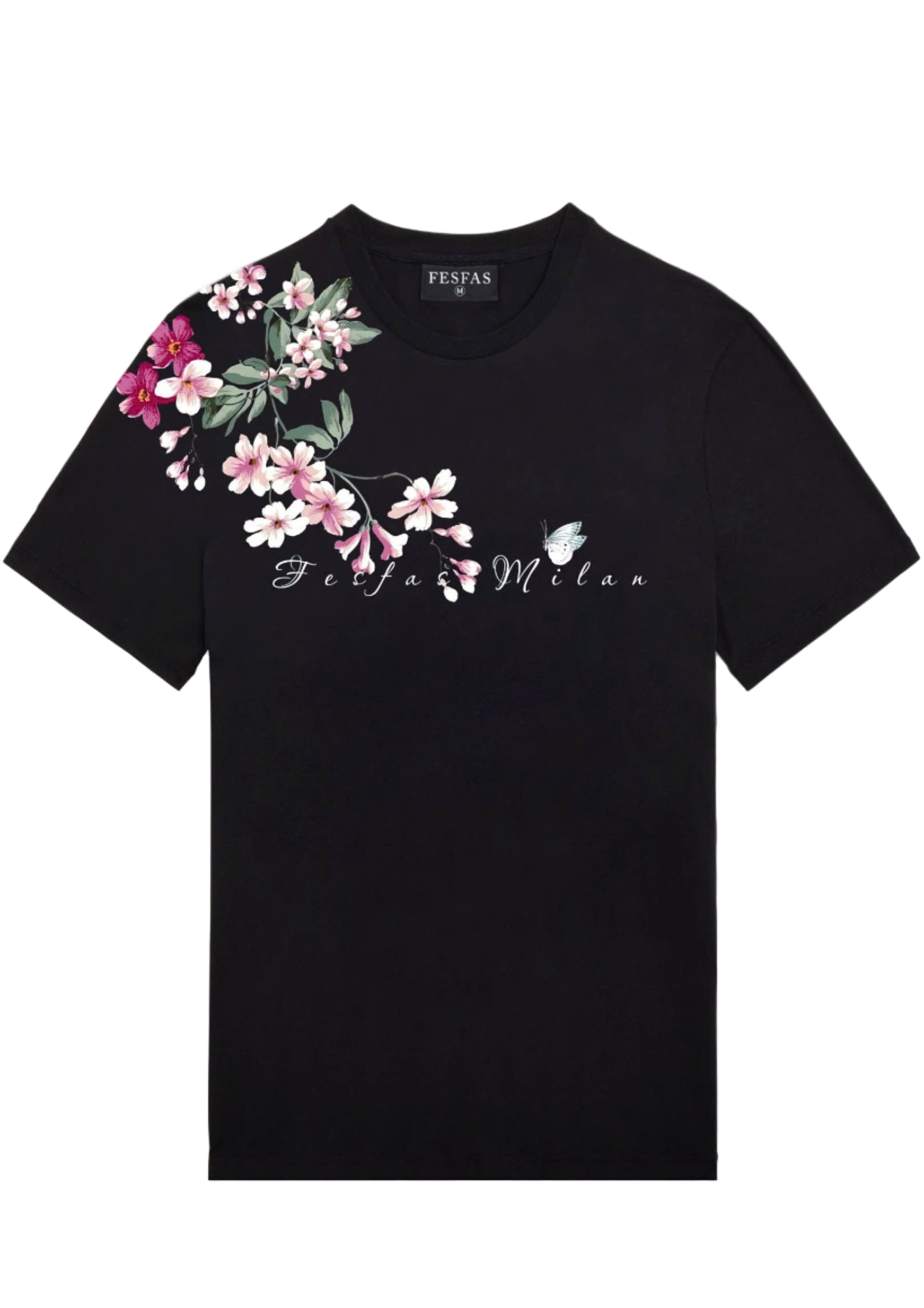 FesFas sakura-print | Áo Thun | Nam | Màu Đen