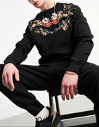 FesFas Flowers-print Sweatshirt Set | Black | Men