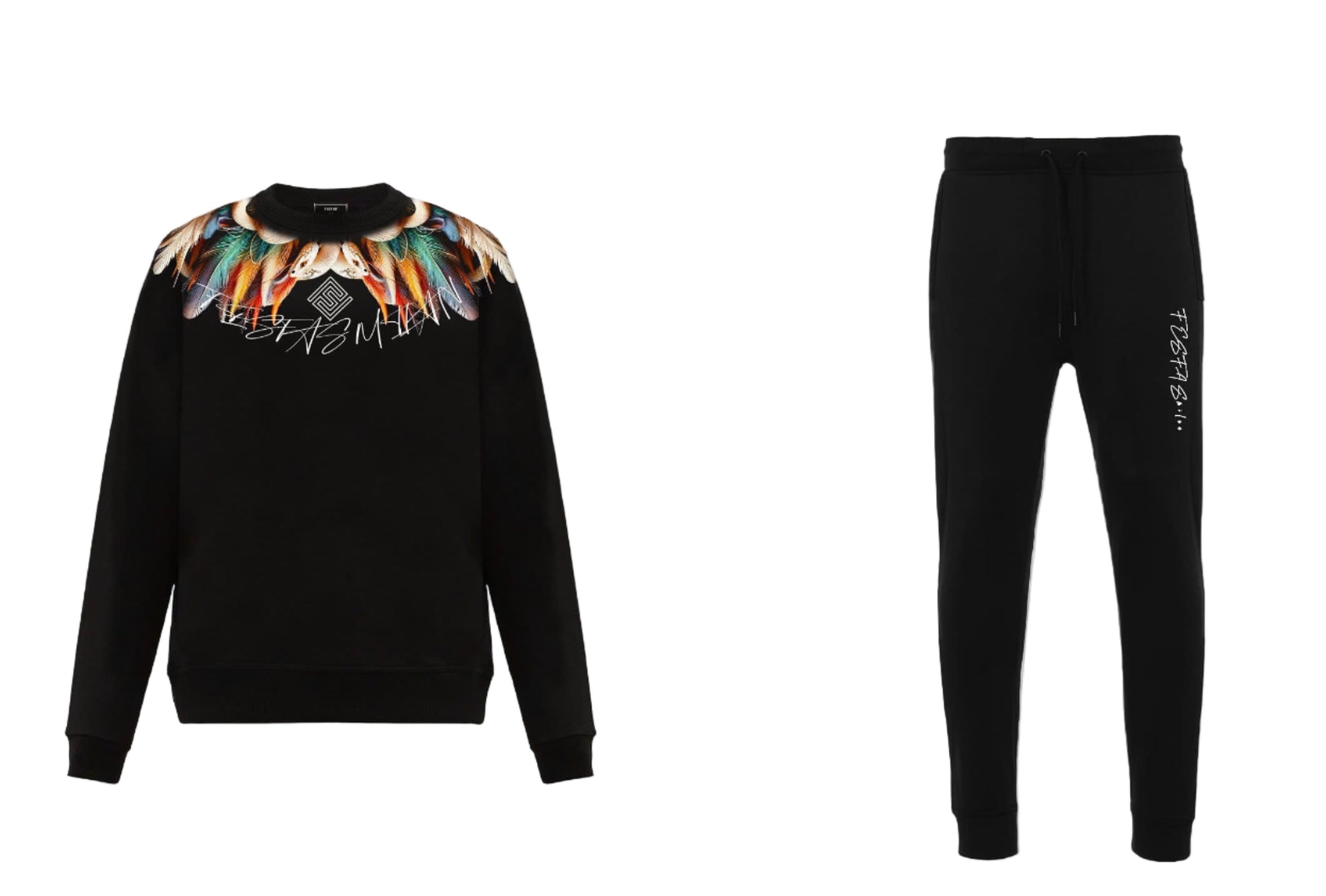 FesFas Feather-print Sweatshirt | Black | Men