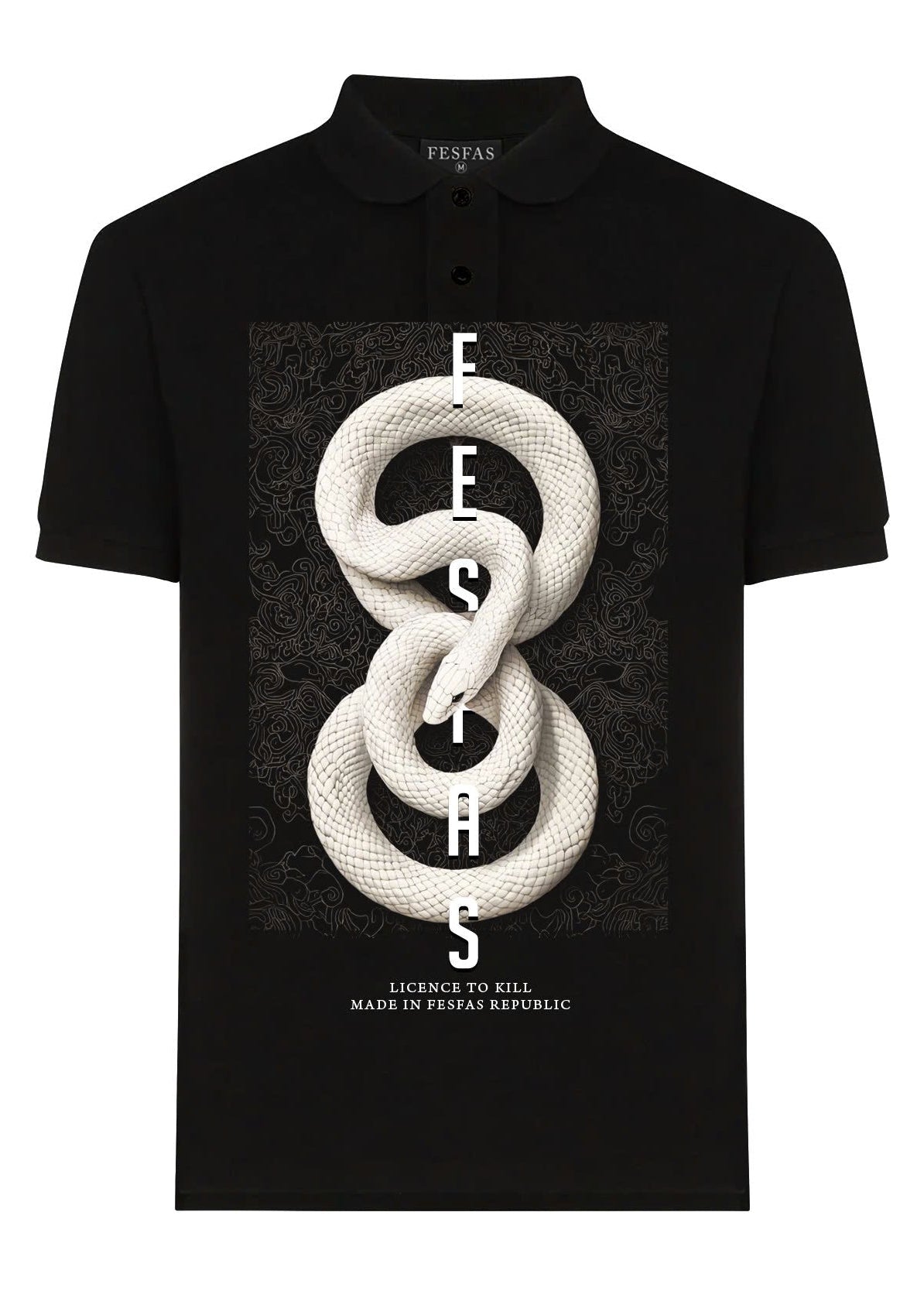 FesFas Snake-print | Áo Polo | Nam | Màu Đen
