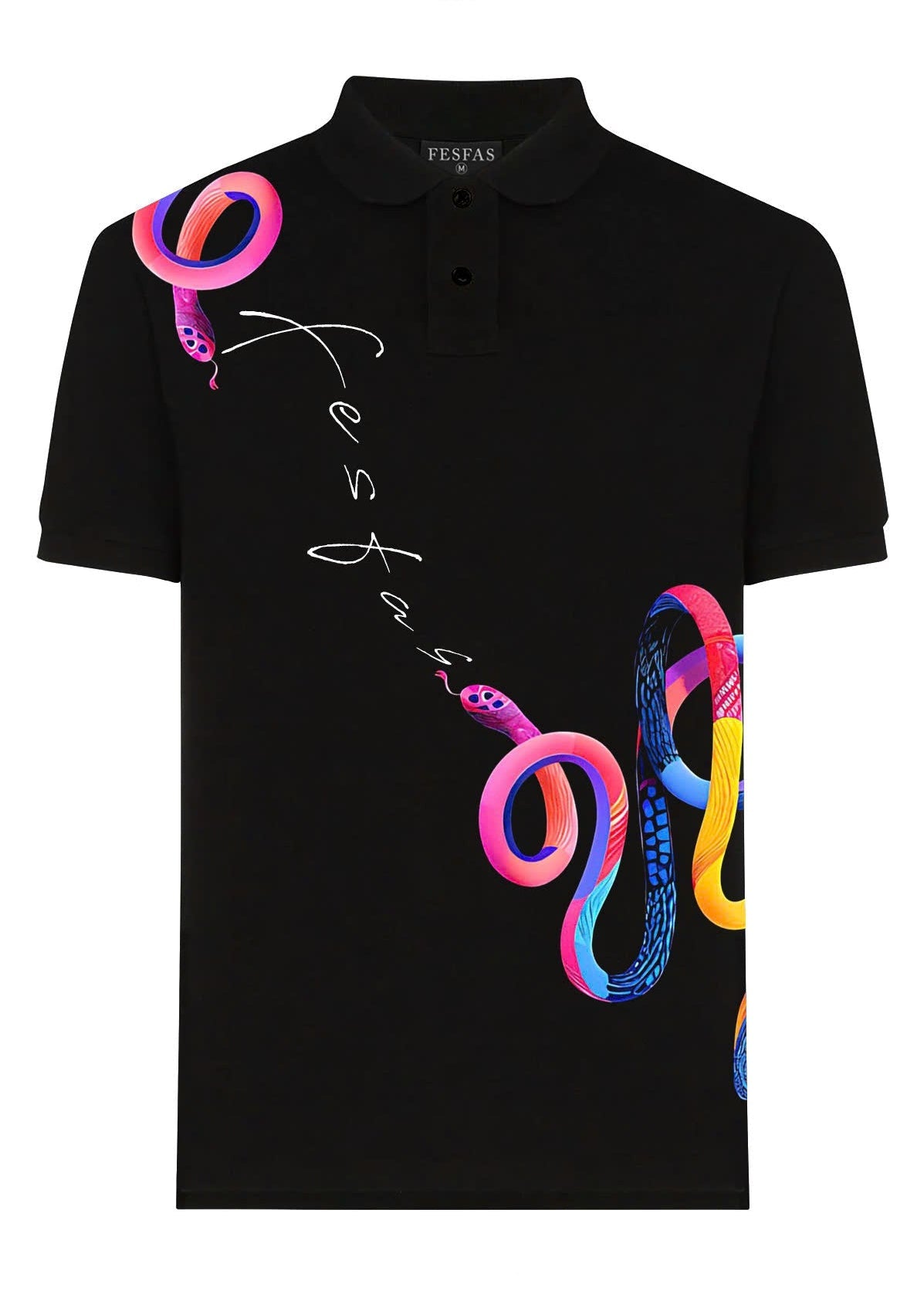 FesFas Snake-print | Áo Polo | Nam | Màu Đen