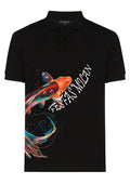 FesFas Fish-print | Áo Polo | Nam | Màu Đen
