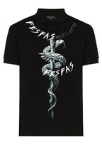 FesFas Snake-print | Áo Polo | Nam | Màu Đen